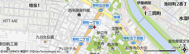 石川県金沢市野町1丁目周辺の地図