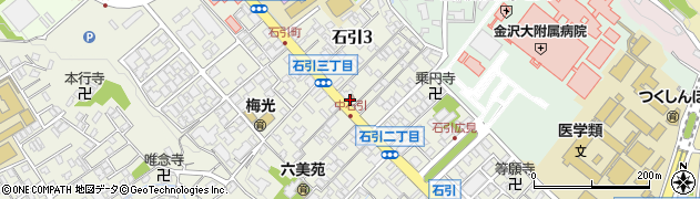 金沢石引郵便局周辺の地図