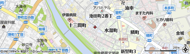 石川県金沢市池田町立丁周辺の地図