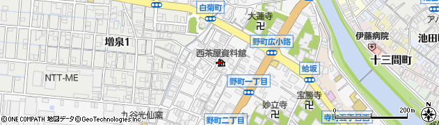 金沢市役所　教育・文化観光政策課・西茶屋資料館周辺の地図