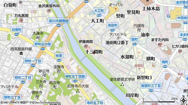 〒920-0976 石川県金沢市十三間町の地図
