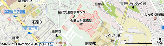 金沢大学病院内郵便局周辺の地図
