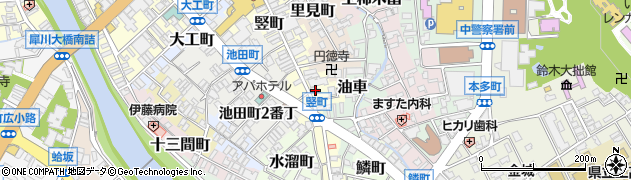 石川県金沢市竪町3周辺の地図