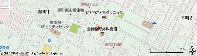 栃木県鹿沼市緑町周辺の地図