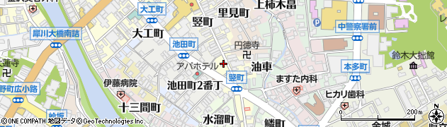 石川県金沢市竪町118周辺の地図