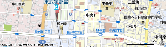 栃木信用金庫　カード受付担当周辺の地図