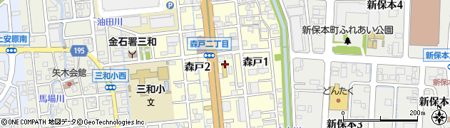 石川県金沢市森戸周辺の地図