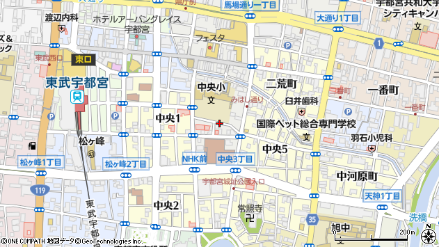 〒320-0805 栃木県宇都宮市中央本町の地図