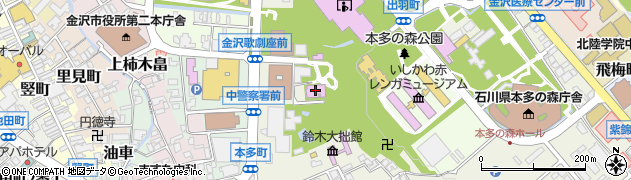 金沢市立中村記念美術館　旧中村邸周辺の地図