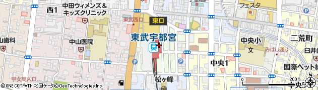 栃木県宇都宮市宮園町周辺の地図