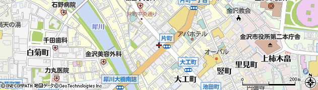 石川県金沢市片町周辺の地図