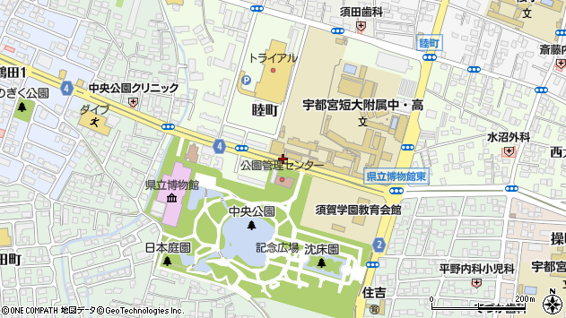 〒320-0865 栃木県宇都宮市睦町の地図
