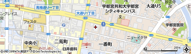 株式会社関東朝日広告社　宇都宮本店周辺の地図