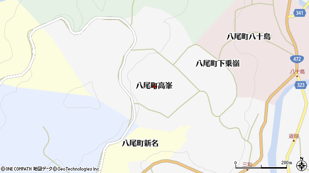 〒939-2406 富山県富山市八尾町乗嶺の地図