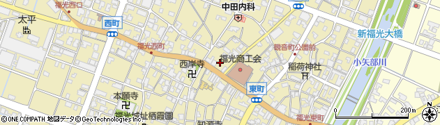 富山県南砺市福光中央通り周辺の地図