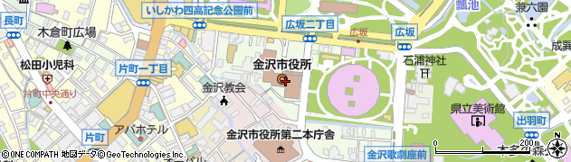 金沢市役所　教育・文化観光政策課・誘客推進室周辺の地図
