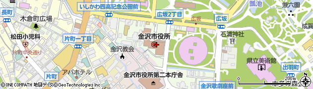 金沢市役所　住宅・建築家を建てるときの建築確認申請周辺の地図