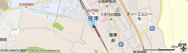 笹津駅周辺の地図