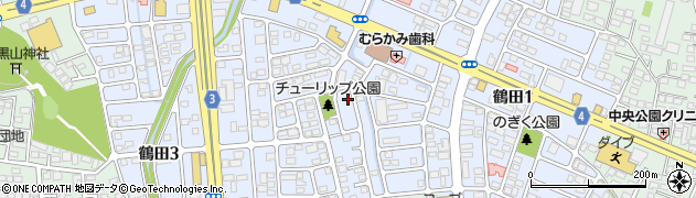 栃木県宇都宮市鶴田周辺の地図