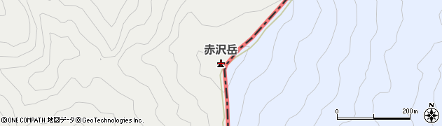 赤沢岳周辺の地図