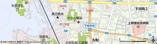 栃木県鹿沼市下材木町周辺の地図