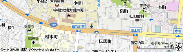 宇都宮小幡郵便局周辺の地図
