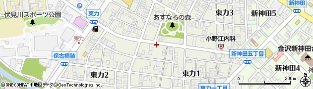 石川県金沢市東力周辺の地図
