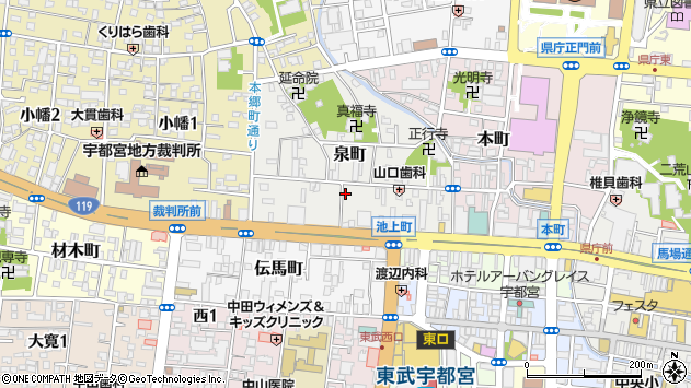 〒320-0034 栃木県宇都宮市泉町の地図