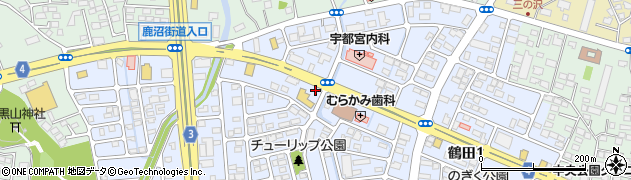 栃木県宇都宮市鶴田2丁目周辺の地図