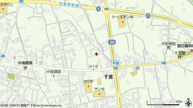 〒322-0002 栃木県鹿沼市千渡の地図