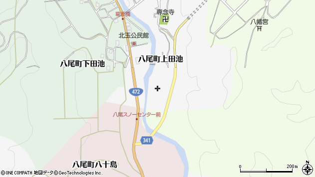 〒939-2402 富山県富山市八尾町上田池の地図