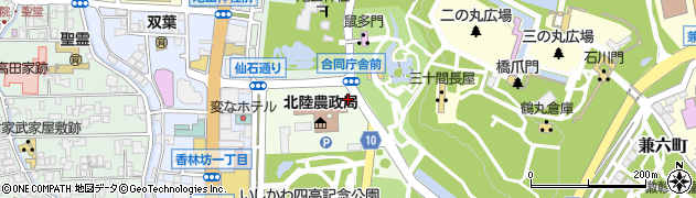 国家公務員共済組合連合会北陸病院　金沢広坂合同庁舎診療所周辺の地図