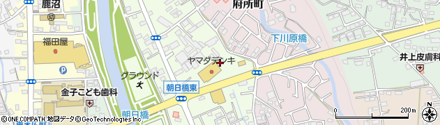 栃木県鹿沼市府中町周辺の地図