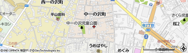 栃木県宇都宮市中一の沢町周辺の地図