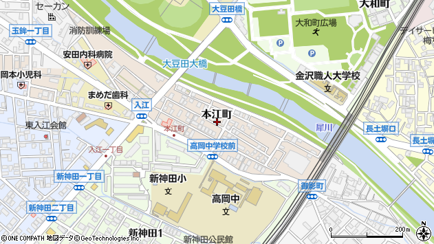 〒921-8012 石川県金沢市本江町の地図