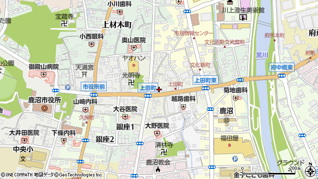 〒322-0066 栃木県鹿沼市上田町の地図