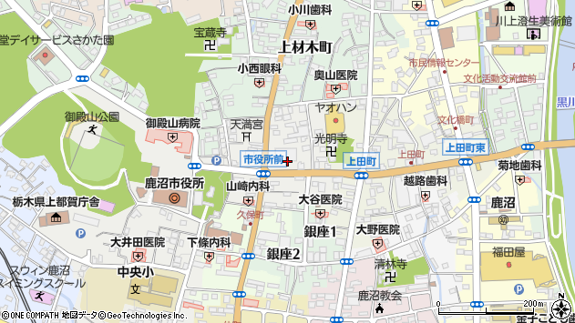 〒322-0067 栃木県鹿沼市天神町の地図