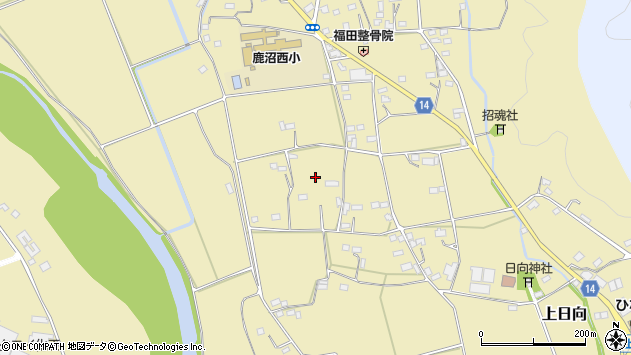 〒322-0076 栃木県鹿沼市上日向の地図