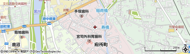 栃木県鹿沼市府所町周辺の地図
