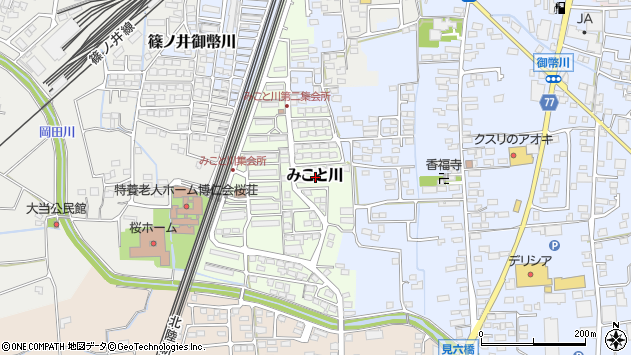 〒388-8013 長野県長野市みこと川の地図