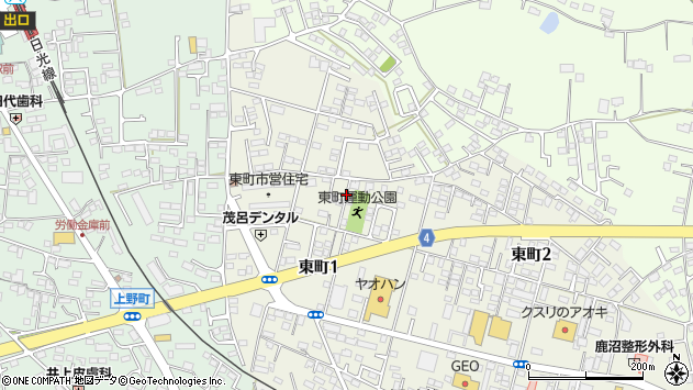 〒322-0022 栃木県鹿沼市東町の地図