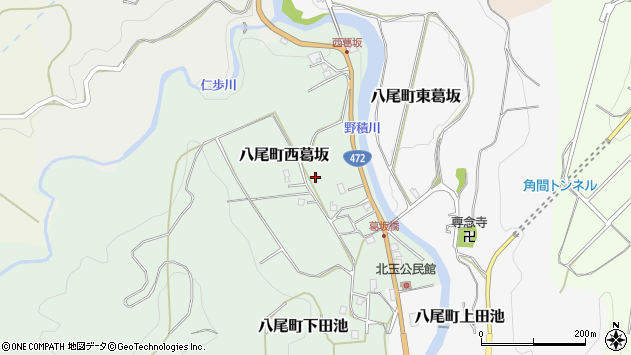 〒939-2401 富山県富山市八尾町東葛坂の地図