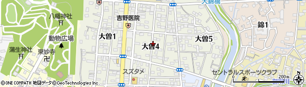 栃木県宇都宮市大曽4丁目周辺の地図