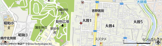 栃木県宇都宮市大曽1丁目周辺の地図