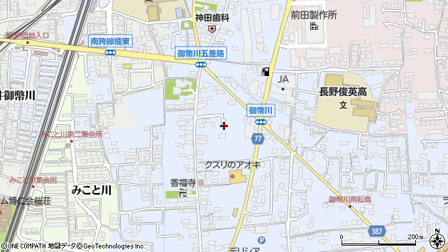 〒388-8006 長野県長野市篠ノ井御幣川の地図