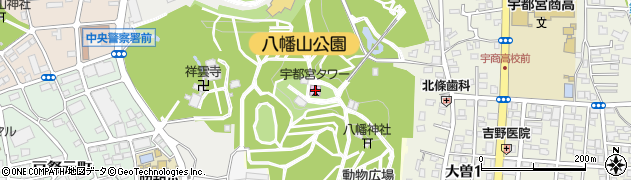 宇都宮タワー周辺の地図