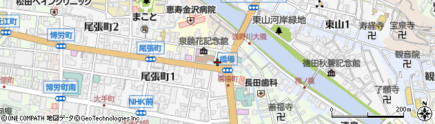 金沢尾張町郵便局周辺の地図