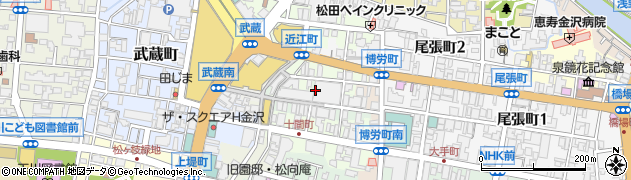 近江町市場　飲食街・いっぷく横丁周辺の地図