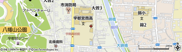 栃木県宇都宮市大曽3丁目周辺の地図