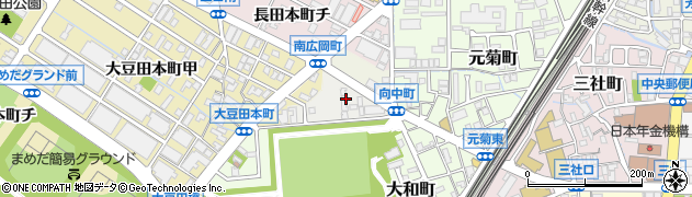 石川県金沢市向中町周辺の地図